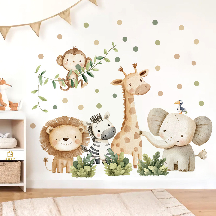 Baby Nursery Giraffe - بوهو غابة الحيوانات ملصقات جدار لغرف