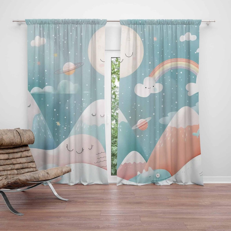 Baby Nursery Curtains - جبل قوس قزح الطفل الحضانة الستائر