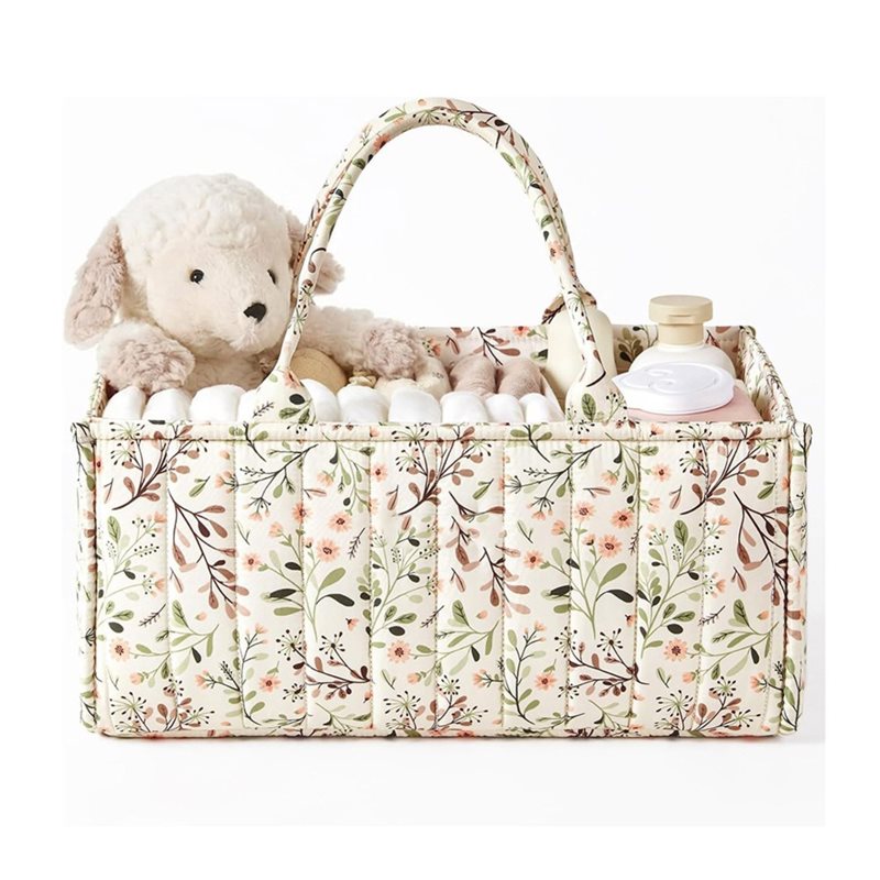 Baby Nursery Must Haves - منظم حفاضات أنيق بنقشة الزهور من