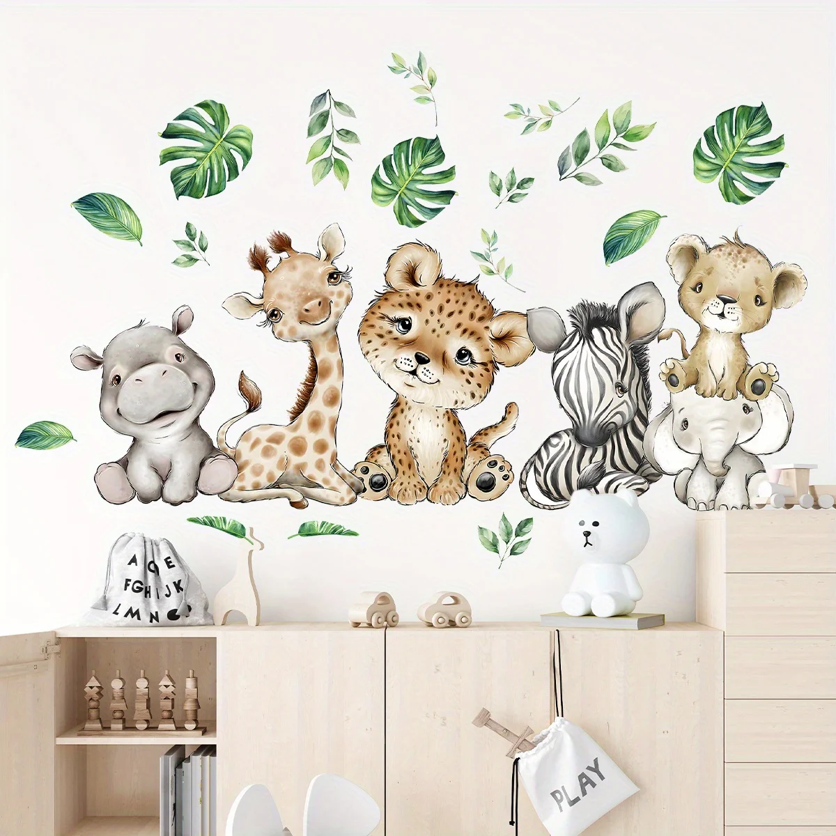 Baby Nursery Wall Mural - 1 قطعة الكرتون لطيف فرس النهر