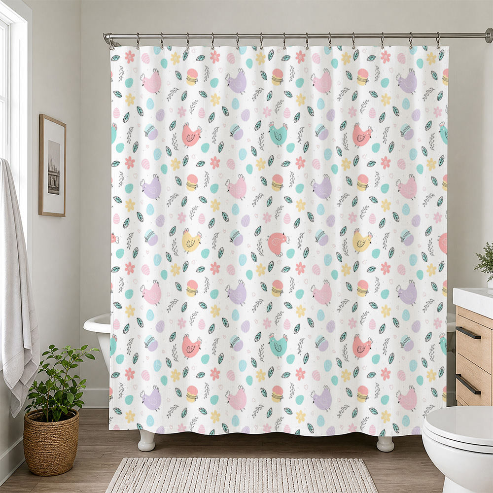 Baby Nursery Curtains - ستارة حمام لطيفة بطبعة حيوانات بألوان