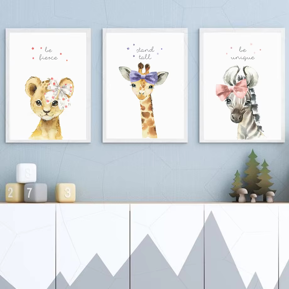Baby Nursery Giraffe - الأسد زيبرا الزرافة الفيل فرس النهر