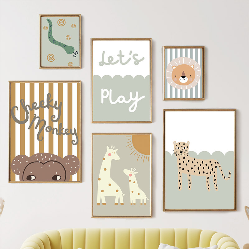 Baby Nursery Giraffe - لوحات فنية جدارية للأطفال بتصميمات كرتونية: