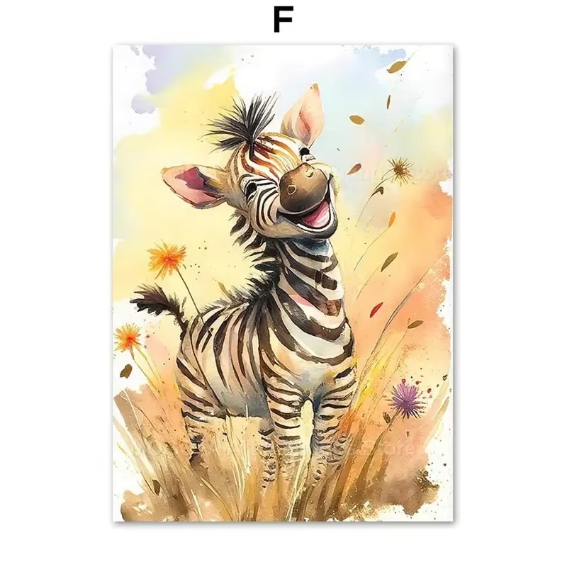 Baby Nursery Giraffe - لوحات فنية جدارية للأطفال بتصميمات حيوانات