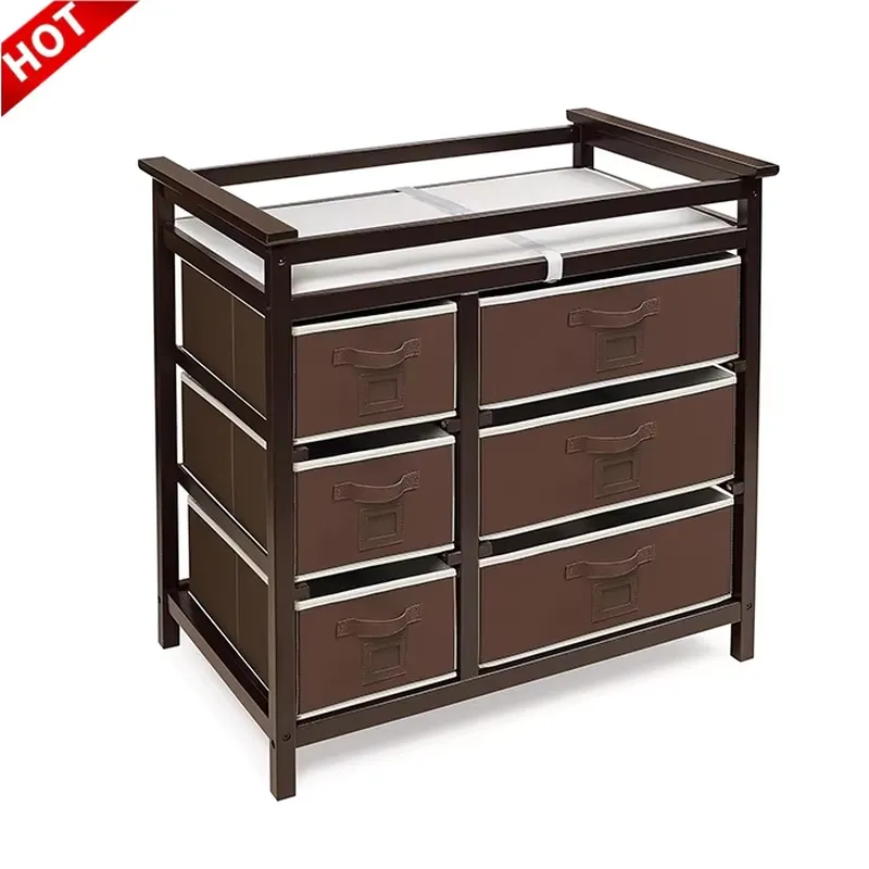 Baby Nursery Dresser - خزانة ملابس خشبية عصرية للأطفال مع
