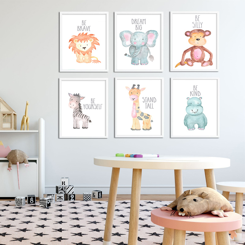 Baby Nursery Giraffe - طفل الحيوان الأسد الفيل الزرافة قماش