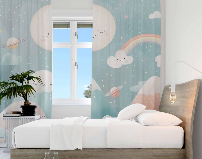 جبل قوس قزح الطفل الحضانة الست - مراجعة Baby Nursery Curtains وسعره