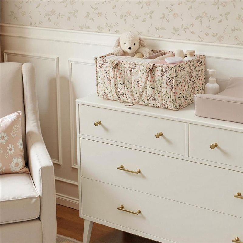 منظم حفاضات أنيق بنقشة الزهور  - مراجعة Baby Nursery Must Haves وسعره