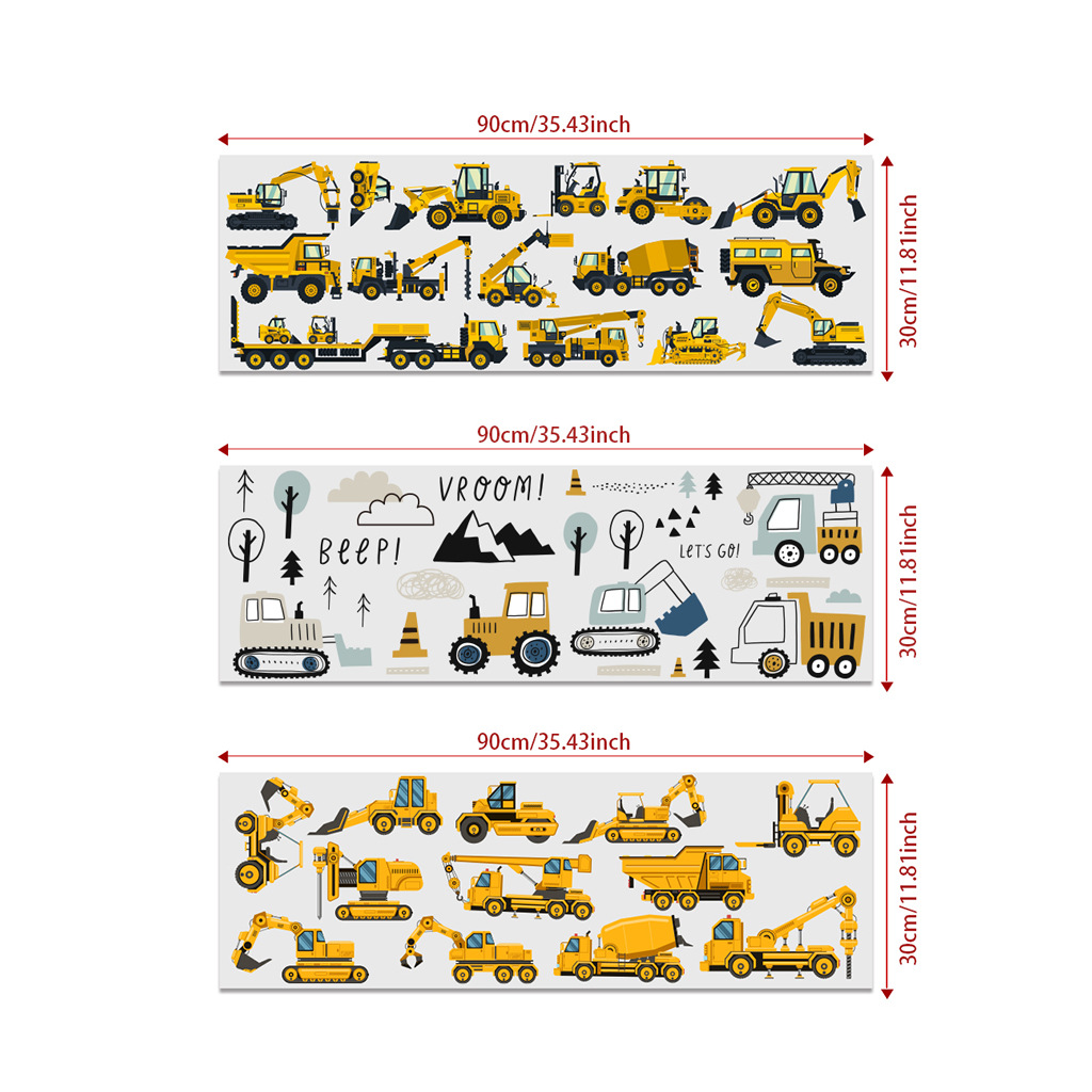 الكرتون حفارة الهندسة سيارة ال - مراجعة Baby Nursery Wall Mural وسعره
