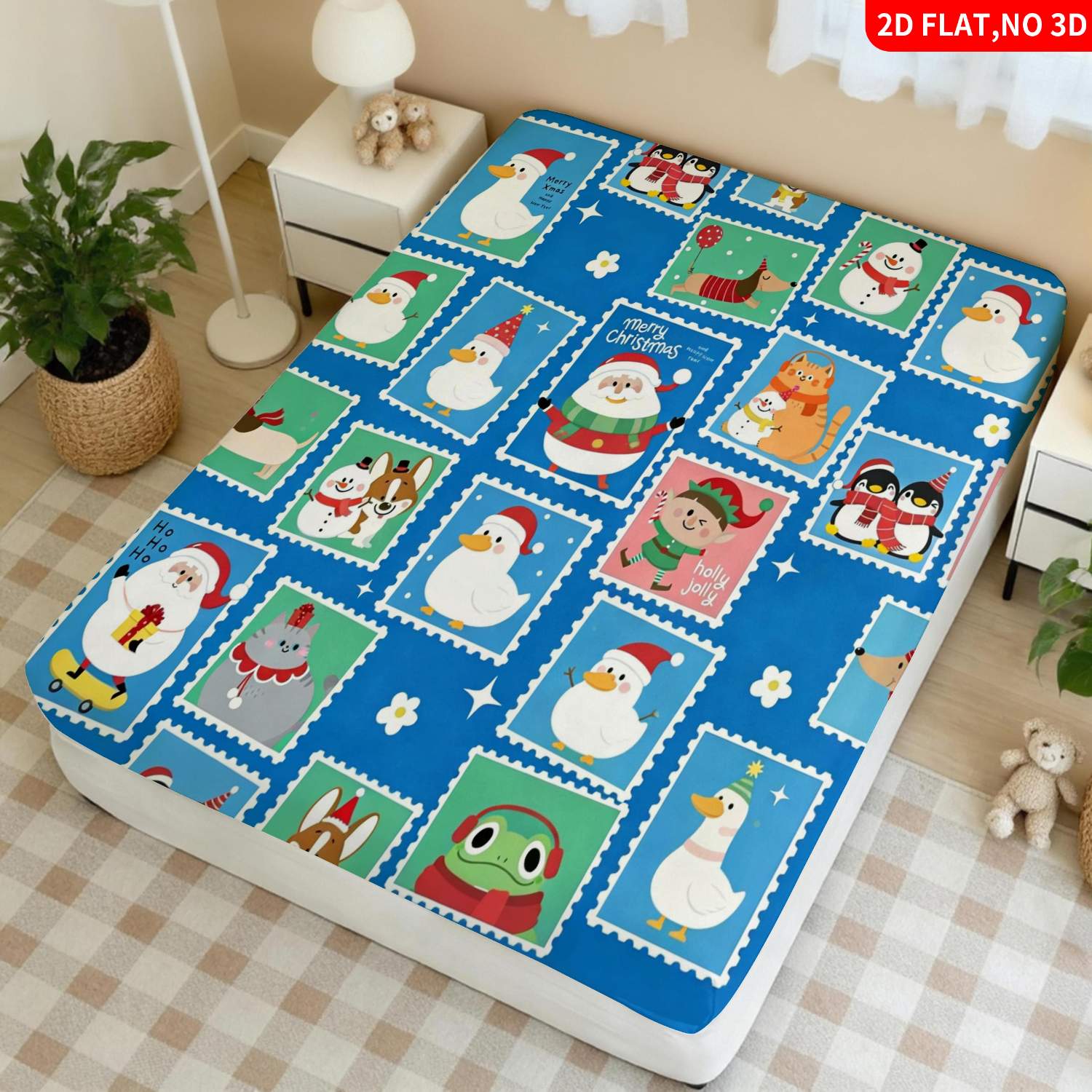 طقم أغطية سرير أزرق بنمط طوابع - مراجعة Baby Nursery Animal Theme وسعره