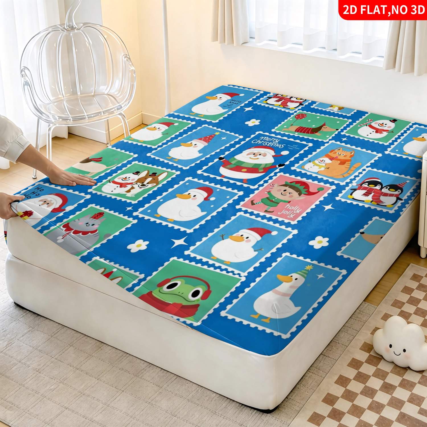 طقم أغطية سرير أزرق بنمط طوابع - مراجعة Baby Nursery Animal Theme وسعره