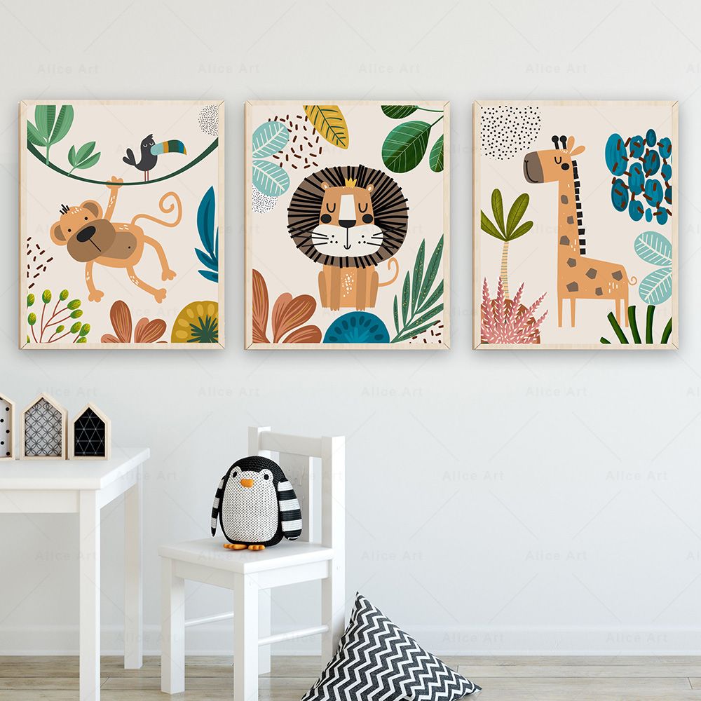 لوحات فنية بوهو للقرود والأسد  - مراجعة Baby Nursery Giraffe وسعره