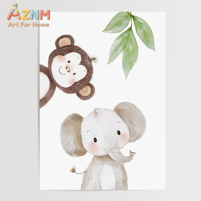 1 قطعة/3 قطع مطبوعات حيوانات ا - مراجعة Baby Nursery Animal Theme وسعره