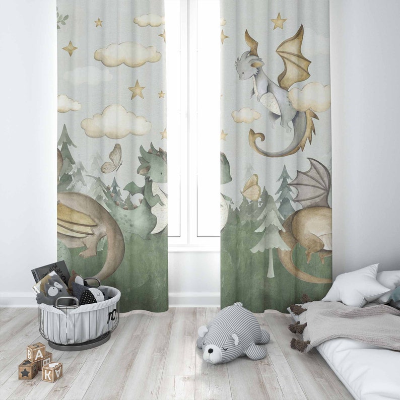 التنين الصغير الحضانة الستائر  - مراجعة Baby Nursery Curtains وسعره