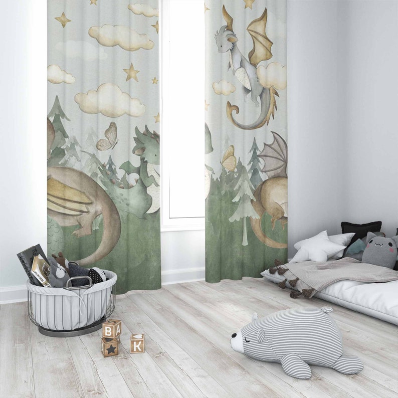 التنين الصغير الحضانة الستائر  - مراجعة Baby Nursery Curtains وسعره
