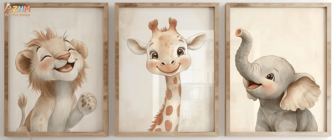 [2D Flat] 1/3 قطع ملصق قماشي ( - مراجعة Baby Nursery Giraffe وسعره