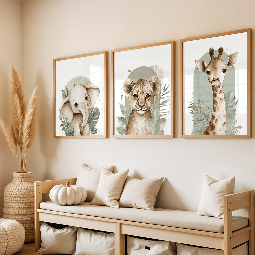 مجموعة من 3 قطع لوحات فنية جدا - مراجعة Baby Nursery Giraffe وسعره