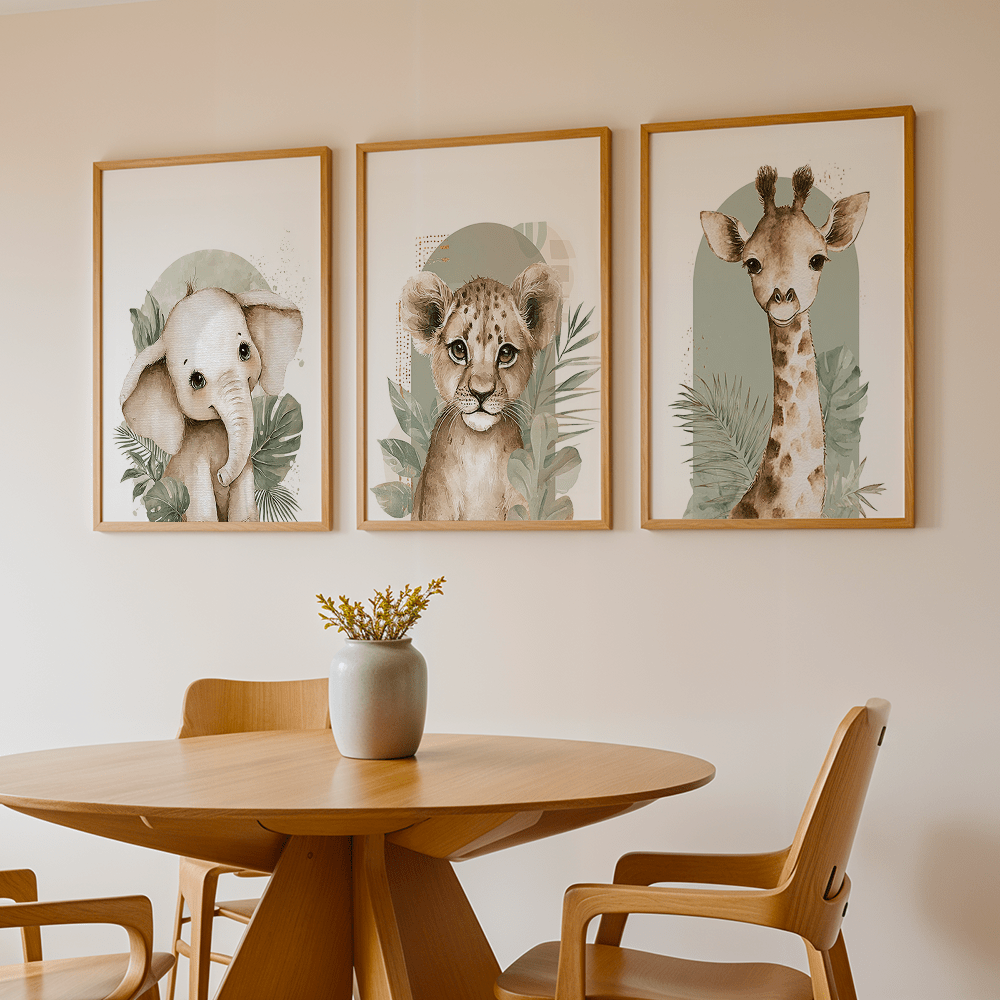 مجموعة من 3 قطع لوحات فنية جدا - مراجعة Baby Nursery Giraffe وسعره