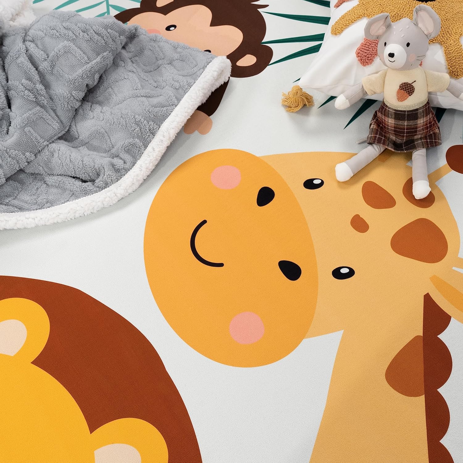 سجادة لعب ناعمة مستديرة للأطفا - مراجعة Baby Nursery Animal Theme وسعره
