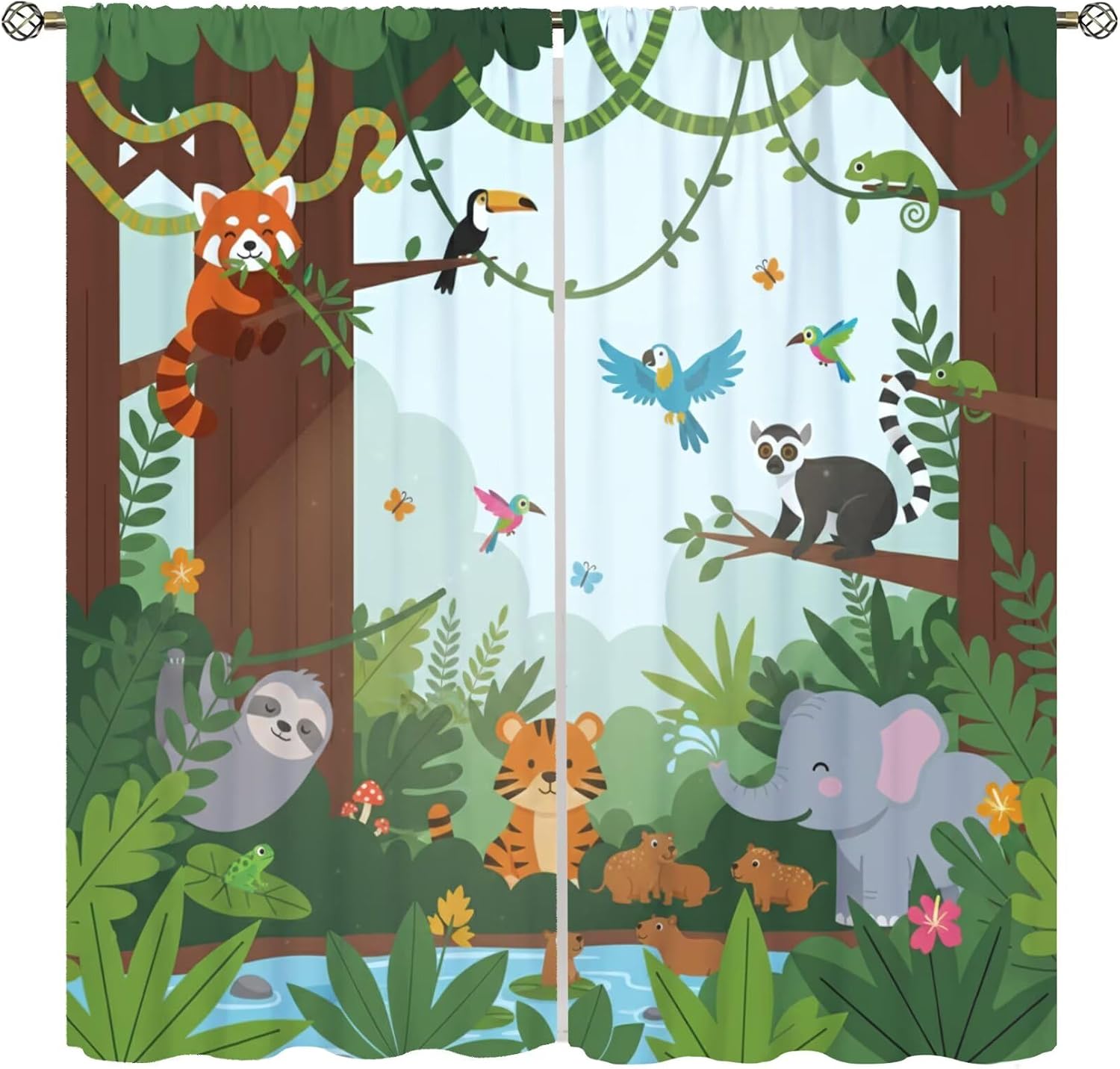 ستائر نافذة شفافة بتصميم حيوان - مراجعة Baby Nursery Curtains وسعره