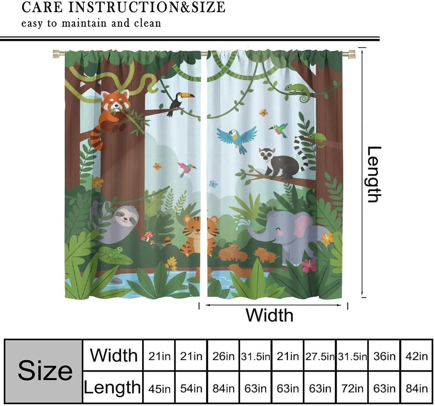 ستائر نافذة شفافة بتصميم حيوان - مراجعة Baby Nursery Curtains وسعره