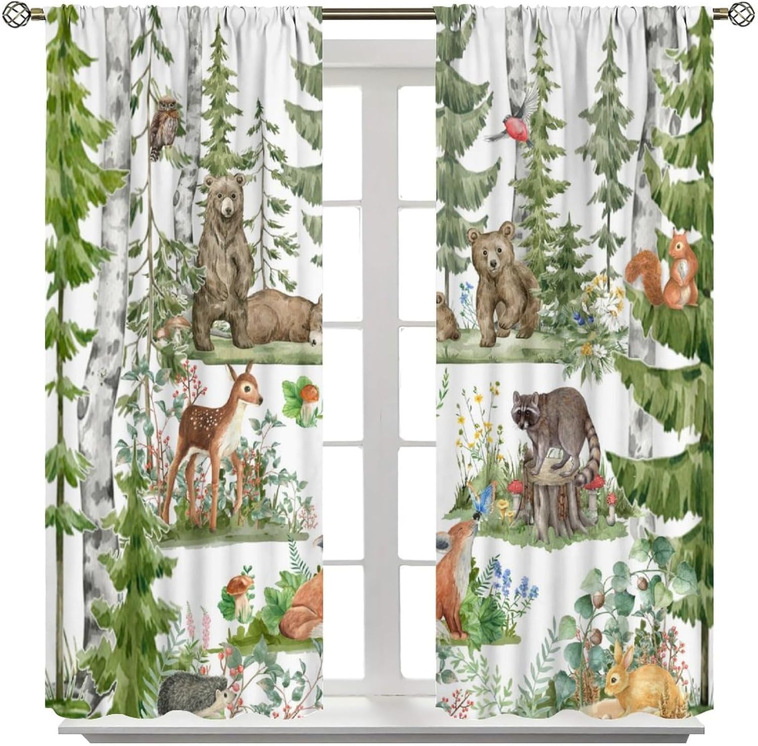 ستائر حيوانات الغابة للأطفال،  - مراجعة Baby Nursery Curtains وسعره