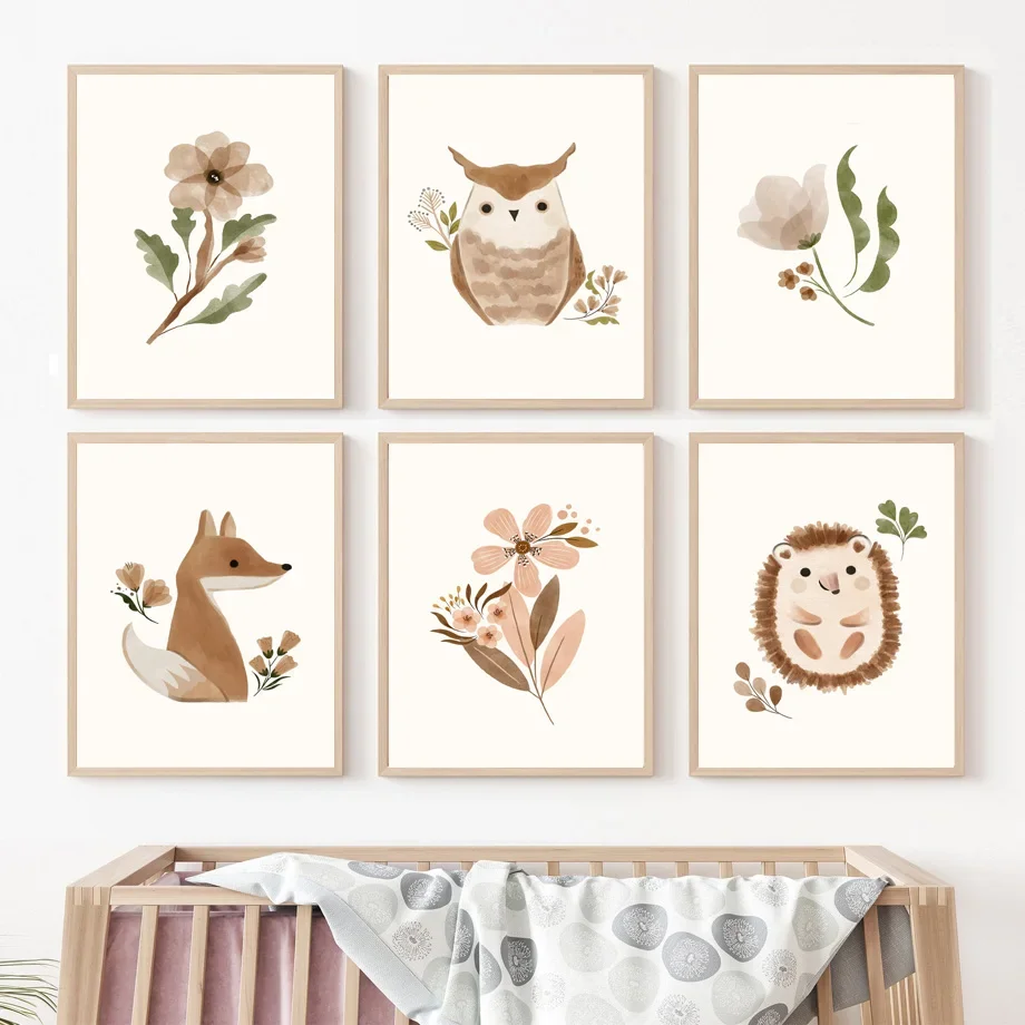 لوحات فنية جدارية لغرفة الأطفا - مراجعة Baby Nursery Animal Theme وسعره