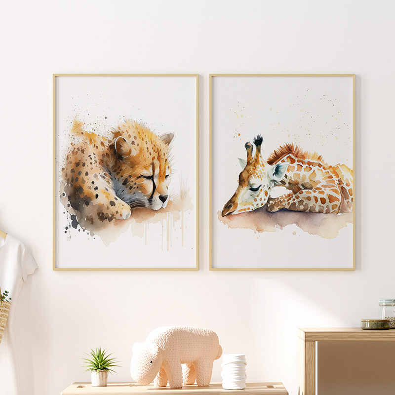 ملصق جداري فني مائي لحيوانات ا - مراجعة Baby Nursery Giraffe وسعره