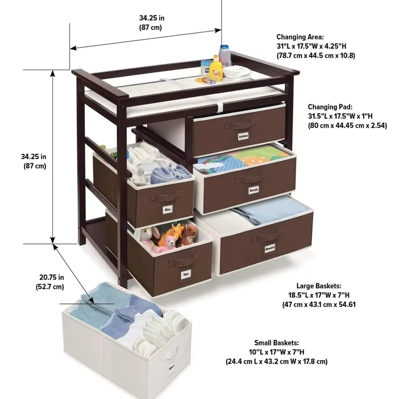 خزانة ملابس خشبية عصرية للأطفا - مراجعة Baby Nursery Dresser وسعره