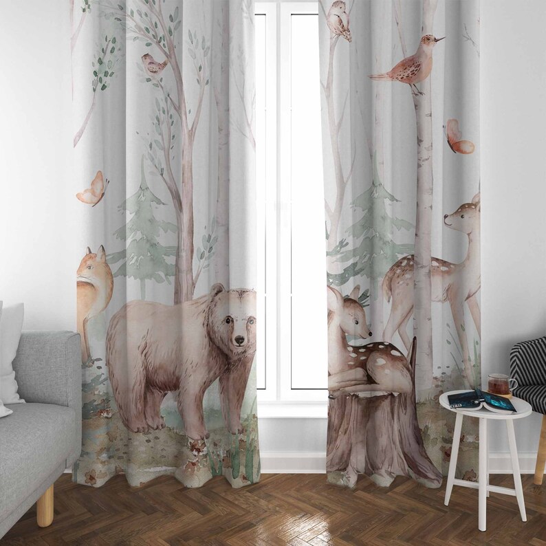 ستائر حيوانات الغابة ستائر حضا - مراجعة Baby Nursery Curtains وسعره